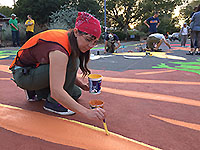 painting oak tree trunk