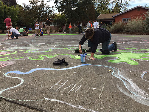 painting oak leaves