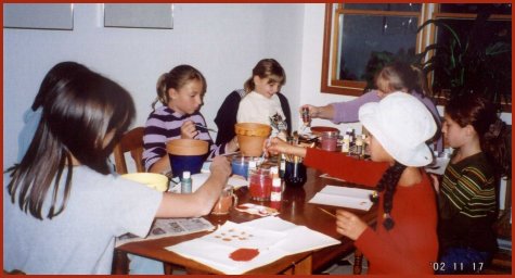 Painting pots for Thanksgiving 