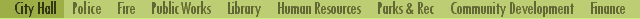 City Government Department Homepages Links Menu