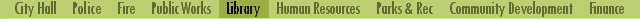 City Government Department Homepages Links Menu
