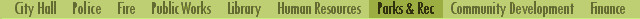 City Government Department Homepages Links Menu
