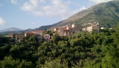 View from hillside apartment in Greece