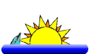 dolphin and sun logo